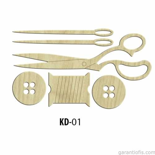 Hobi-Art KD 01 Terzi Seti Dekoratif Mini Ahşap Obje - 1