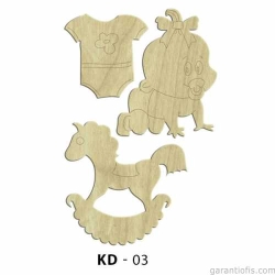 Hobi-Art KD 03 Bebek Seti Dekoratif Mini Ahşap Obje