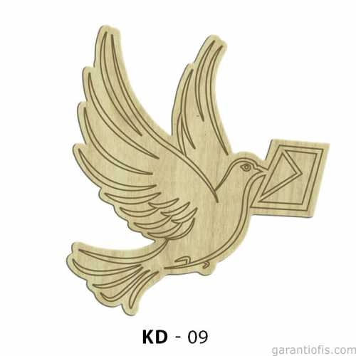 Hobi-Art KD 09 - Posta Güvercini Dekoratif Mini Ahşap Obje - 1