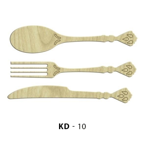 Hobi-Art KD 10 - Çatal Kaşık Bıçak Dekoratif Mini Ahşap Obje - 1