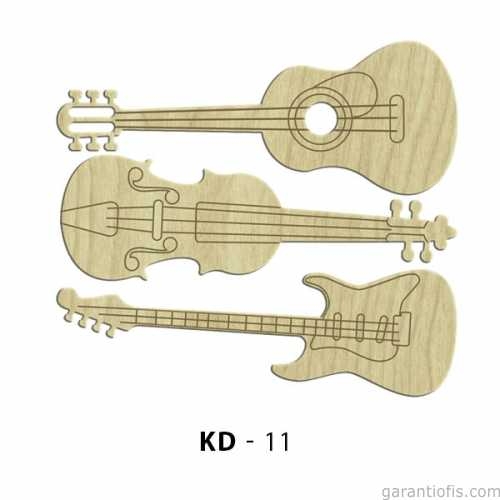 Hobi-Art KD 11 - Gitar Seti Dekoratif Mini Ahşap Obje - 1