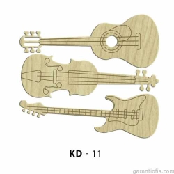 Hobi-Art KD 11 - Gitar Seti Dekoratif Mini Ahşap Obje