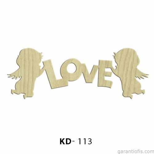 Hobi-Art KD 113 - Love Figürlü Dekoratif Mini Ahşap Obje - 1