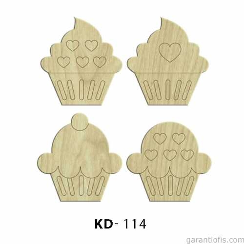 Hobi-art Kd 114 - Kek Figürlü Dekoratif Mini Ahşap Obje