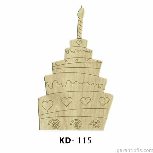 Hobi-art Kd 115 - Yaş Pasta Figürlü Dekoratif Mini Ahşap Obje