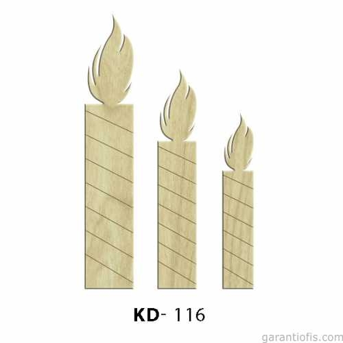 Hobi-Art KD 116 - Mum Figürlü Dekoratif Mini Ahşap Obje - 1