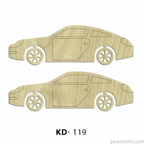 Hobi-Art KD 119 - Otomobil Figürlü Dekoratif Mini Ahşap Obje - 1
