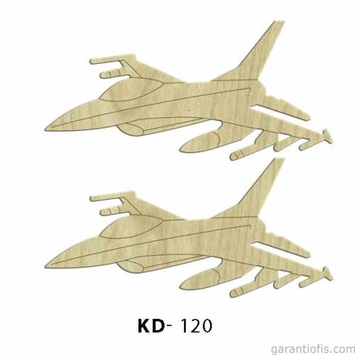 Hobi-Art KD 120 - Uçak Figürlü Dekoratif Mini Ahşap Obje - 1