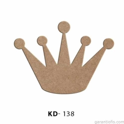 Hobi-Art KD 138 - Kral Tacı Figürlü Dekoratif Mini Ahşap Obje