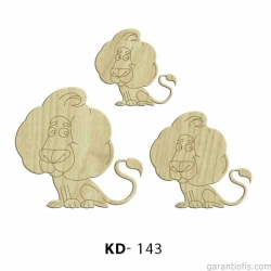 Hobi-Art KD 143 - Aslan Figürlü Dekoratif Mini Ahşap Obje