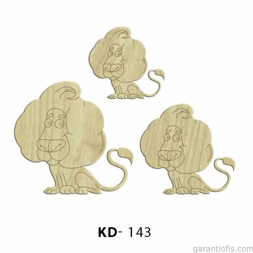 Hobi-Art KD 143 - Aslan Figürlü Dekoratif Mini Ahşap Obje - 1