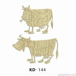 Hobi-Art KD 144 - İnek Figürlü Dekoratif Mini Ahşap Obje
