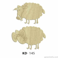 Hobi-Art KD 145 - Koyun Figürlü Dekoratif Mini Ahşap Obje