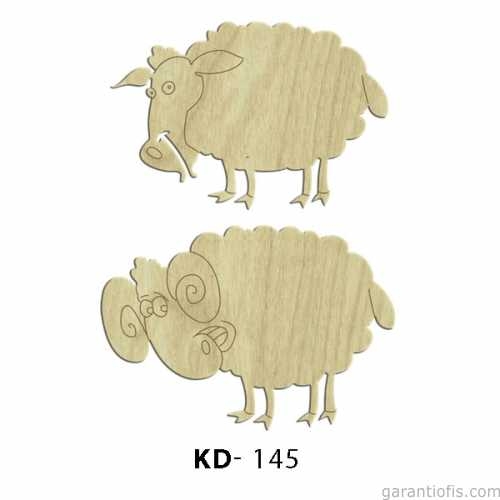 Hobi-Art KD 145 - Koyun Figürlü Dekoratif Mini Ahşap Obje - 1