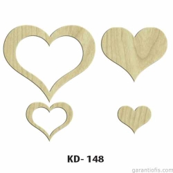 Hobi-Art KD 148 - Kalp Figürlü Dekoratif Mini Ahşap Obje