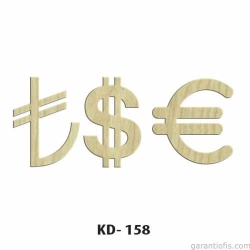 Hobi-Art KD 158 - Para Birimi Figürlü Dekoratif Mini Ahşap Obje