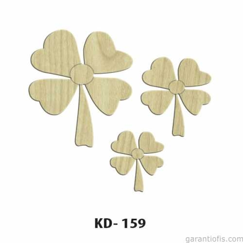 Hobi-Art KD 159 - Yonca Figürlü Dekoratif Mini Ahşap Obje - 1