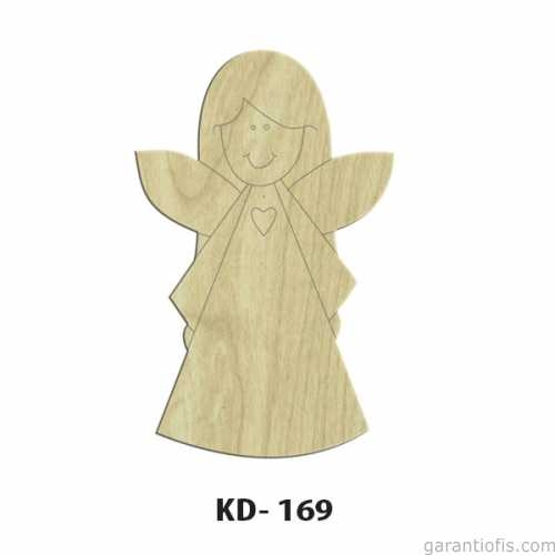 Hobi-Art KD 169 - Melek Kız Figürlü Dekoratif Mini Ahşap Obje - 1