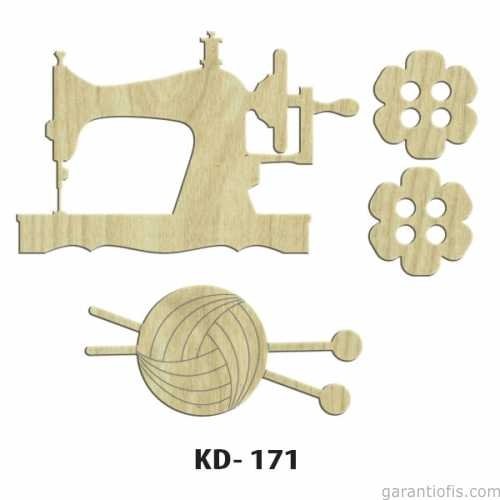 Hobi-Art KD 171 Terzi Seti Dekoratif Mini Ahşap Obje - 1