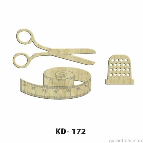 Hobi-Art KD 172 Terzi Seti Dekoratif Mini Ahşap Obje - 1