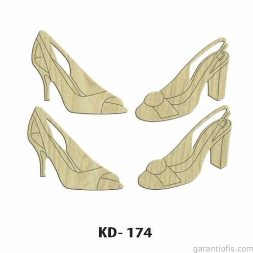 Hobi-Art KD 174 - Topuklu Ayakkabı Figürlü Dekoratif Mini Ahşap Obje - 1
