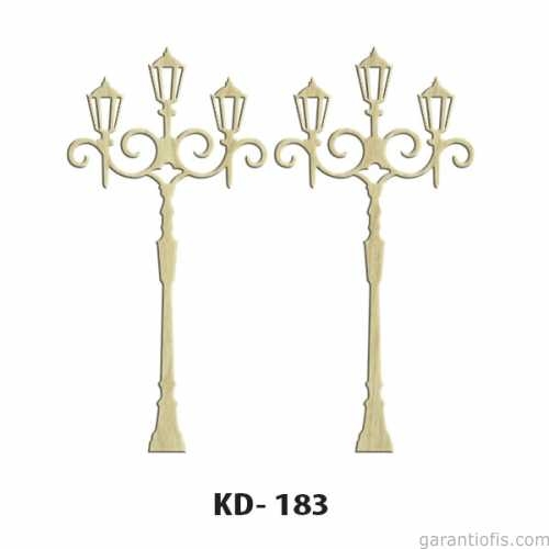 Hobi-Art KD 183 - Sokak Lambası Figürlü Dekoratif Mini Ahşap Obje - 1