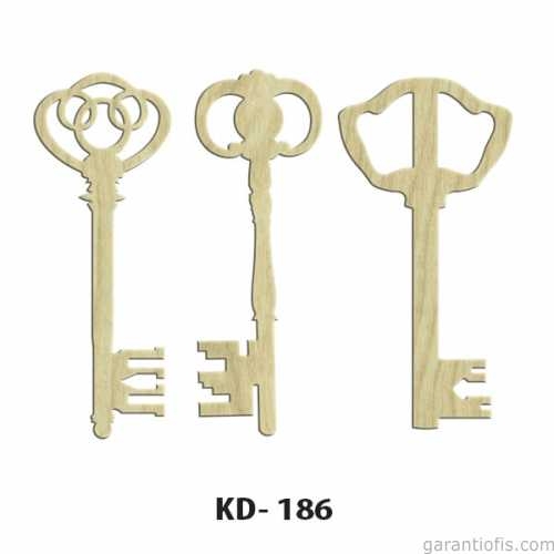 Hobi-Art KD 186 - Anahtar Figürlü Dekoratif Mini Ahşap Obje - 1