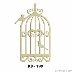 Hobi-Art KD 199 Kuş Kafesi Şeklinde Dekoratif Mini Ahşap Obje