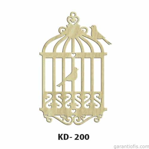Hobi-Art KD 200 Kuş Kafesi Şeklinde Dekoratif Mini Ahşap Obje - 1