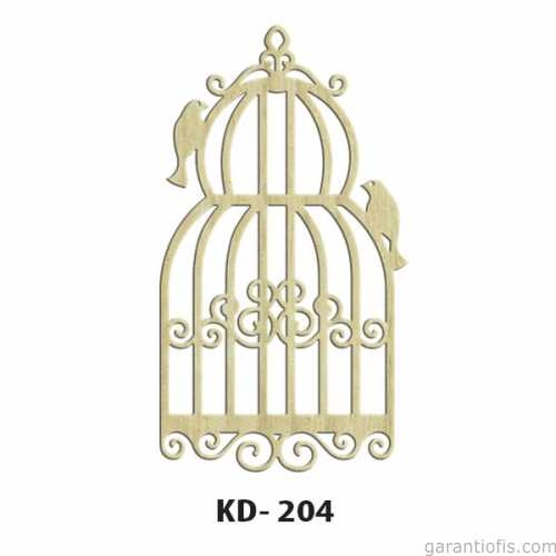 Hobi-Art KD 204 Kuş Kafesi Şeklinde Dekoratif Mini Ahşap Obje - 1