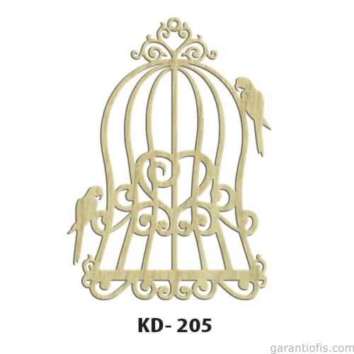 Hobi-Art KD 205 Kuş Kafesi Şeklinde Dekoratif Mini Ahşap Obje - 1