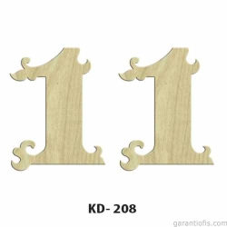 Hobi-Art KD 208 Dekoratif Mini Ahşap Rakamlar (1 Rakamı)