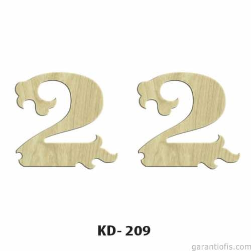 Hobi-Art KD 209 Dekoratif Mini Ahşap Rakamlar (2 Rakamı) - 1