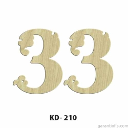 Hobi-Art KD 210 Dekoratif Mini Ahşap Rakamlar (3 Rakamı)