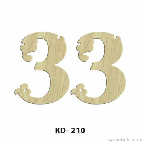 Hobi-Art KD 210 Dekoratif Mini Ahşap Rakamlar (3 Rakamı) - 1