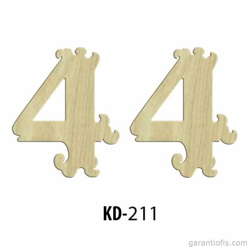 Hobi-Art KD 211 Dekoratif Mini Ahşap Rakamlar (4 Rakamı) - 1