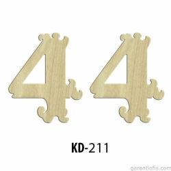 Hobi-Art KD 211 Dekoratif Mini Ahşap Rakamlar (4 Rakamı)