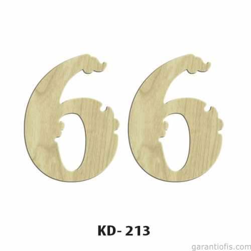 Hobi-Art KD 213 Dekoratif Mini Ahşap Rakamlar (6 Rakamı) - 1