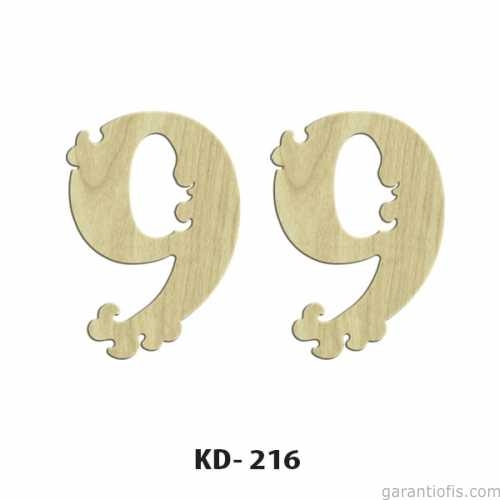 Hobi-Art KD 216 Dekoratif Mini Ahşap Rakamlar (9 Rakamı) - 1