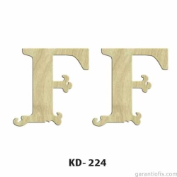 Hobi-Art KD 224 Dekoratif Mini Ahşap Harfler (F Harfi)
