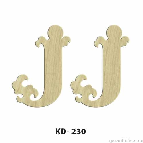 Hobi-Art KD 230 Dekoratif Mini Ahşap Harfler (J Harfi) - 1