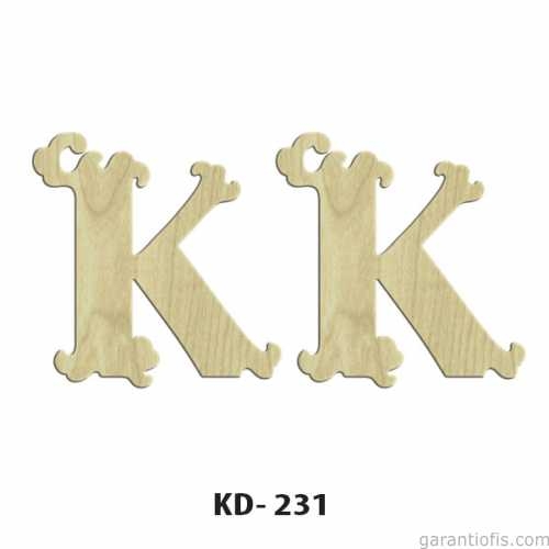 Hobi-Art KD 231 Dekoratif Mini Ahşap Harfler (K Harfi) - 1