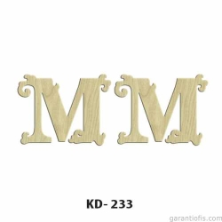 Hobi-Art KD 233 Dekoratif Mini Ahşap Harfler (M Harfi)