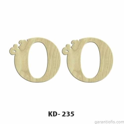 Hobi-Art KD 235 Dekoratif Mini Ahşap Harfler (O Harfi)