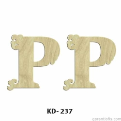 Hobi-Art KD 237 Dekoratif Mini Ahşap Harfler (P Harfi)