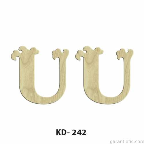 Hobi-Art KD 242 Dekoratif Mini Ahşap Harfler (U Harfi) - 1