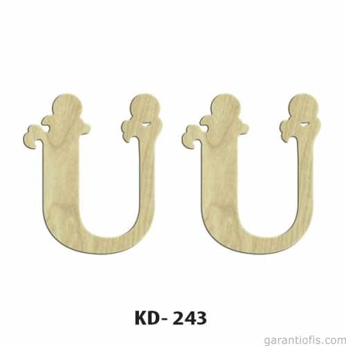 Hobi-Art KD 243 Dekoratif Mini Ahşap Harfler (Ü Harfi) - 1