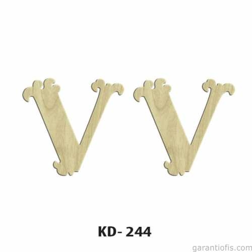 Hobi-Art KD 244 Dekoratif Mini Ahşap Harfler (V Harfi) - 1