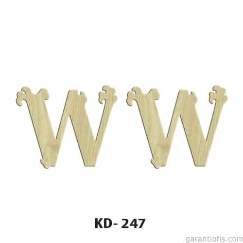 Hobi-Art KD 247 Dekoratif Mini Ahşap Harfler (W Harfi) - 1