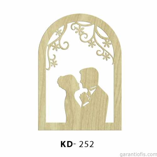 Hobi-Art KD 252 - Gelin ve Damat Figürlü Mini Ahşap Obje - 1